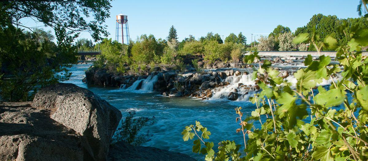 Snake River, downtown Idaho Falls, Bonneville County